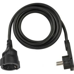 Brennenstuhl Extension cable, 1x angled flat plug (black, 3 meters) Strāvas pagarinātāji