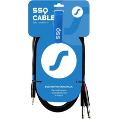 SSQ MIJM1 SS-1813 Cable Jack Stereo 3,5 mm - 2x Jack Mono 6,3 mm 1 m Black Dažādi vadi