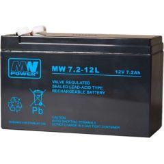 MPL MW POWER MW 7.2-12L UPS battery Lead-acid accumulator VRLA AGM Maintenance-free 12 V 7,2 Ah Black