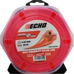 Trimmera aukla CROSS FIRE 3,0mm x 28m, ECHO Piederumi dārza tehnikai