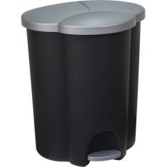 Curver Pedāļspainis atkritumu šķirošanai Trio 40L (2x17+6L) melns/sudraba Atkritumu tvertnes