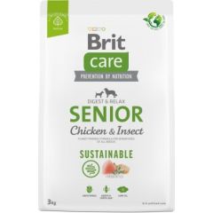 BRIT Care Dog Sustainable Senior Chicken & Insect - dry dog food - 3 kg