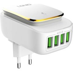 Wall charger LDNIO A4405 4USB, LED lamp + Lightning Cable