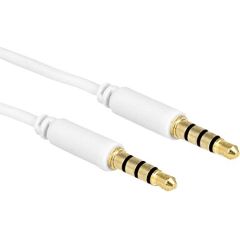 Delock cable Audio 3.5mm male/male 4-pin white 3.0m