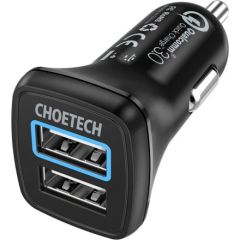 Choetech Car Charger 30W QC 3.0 Dual Ports (black)
