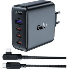 Wall charger Acefast  A37 PD100W GAN, 4x USB, 100W (black)