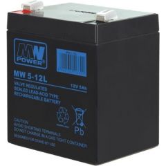 MPL MW POWER MW 5-12L UPS battery Lead-acid accumulator VRLA AGM Maintenance-free 12 V 5 Ah Black