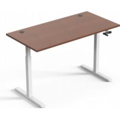 Up Up Ragnar Adjustable Height Table White frame, Table top Dark Wallnut L