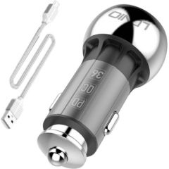 LDNIO C1 USB, USB-C Car charger + MicroUSB Cable