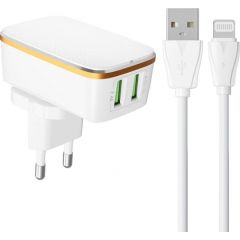 Wall charger  LDNIO A2204 2USB + Lightning cable