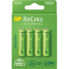 4x rechargeable batteries akumulatorki AA / R6 GP ReCyko 1300 Series Ni-MH 1300mAh