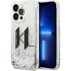 Karl Lagerfeld  
       Apple  
       iPhone 14 Pro 6.1 hardcase Liquid Glitter Big KL 
     Transparent Silver