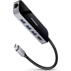 AXAGON HMC-6GL 3x USB-A, HDMI, RJ-45, USB 3.2 Gen 1 hub, PD 100W, 20cm USB-C cable