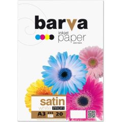 Фотобумага белый сатин BARVA 255 г/м2, A3, 20 страниц