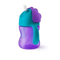 Philips AVENT SCF 796/02 Krūzīte ar elastīgu salmiņu, 200 ml, 9M+, lillā Barošanas pudelītes