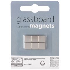 2x3 magnēti stikla tāfelei 10 x 10 x 6 mm; 6 gab./iepak. (AM150)