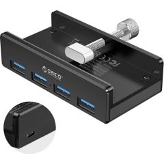 ORICO HUB 4X USB-A 3.0,5 GBPS,CLIP-TYPE, ALU, BLK