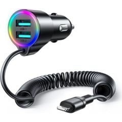 Joyroom  
 
       3-in-1 fast car charger with Lightning cable 1.5m 17W 
     Black