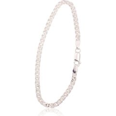 Серебряная цепочка Мона-лиза 3.1 мм, алмазная обработка граней #2400077-bracelet, Серебро 925°, длина: 19 см, 4.1 гр.