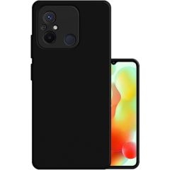 Fusion soft matte silikona aizsargapvalks Xiaomi Redmi 12C melns Neoriģinālie Maciņi
