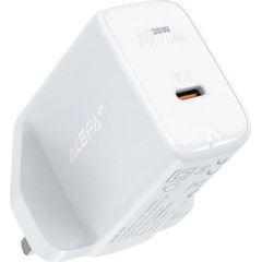 Acefast  
 
       GaN wall charger (UK plug) USB Type C 30W, Power Delivery, PPS, Q3 3.0, AFC, FCP 
     White