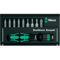 Skrūvgrieža rokturis WERA Kraftform Kompakt 11 Plus + skrūvēšanas uzgaļi