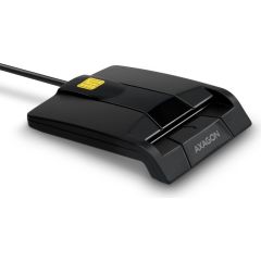 Axagon Compact desktop USB contact Smart/ID & SD/microSD/SIM card reader with long USB-A cable.