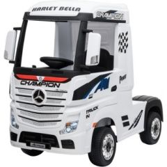 Bērnu vienvietīgs elektromobilis- kravas automašīna Mercedes Actros, balta