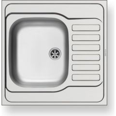 Sink Pyramis INTL 60X60 1B(34X40X18) 1D F left Nerūsējoša tērauda izlietnes