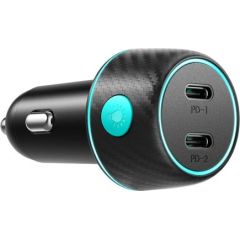 Car charger Joyroom CCN02, 2x USB-C PD 70W (black)