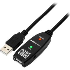 Axagon Active extension USB 2.0 A-M> A-F cable, 5 m long. Power supply option.