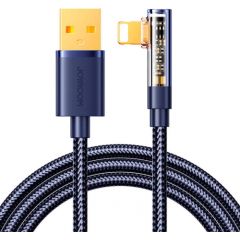 Angle Cable to USB-A / Lightning / 1.2m Joyroom S-UL012A6 (blue) Data USB kabeļi