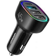 Car charger Joyroom JR-CL09, 4-port, 1x USB-C PD, 1x QC3.0 USB, 2x USB (black)