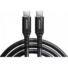 Axagon Data and charging USB 2.0 cable length 3 m. 3A. PD 60W, 3A. Black braided. Дата USB-кабели