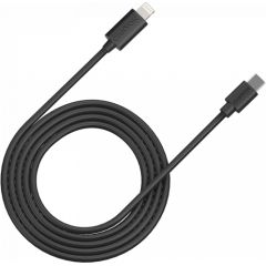 CANYON СFI-12, cable Type C to lightning ,5V3A, 9V2.22A ,PD20W, power cord:18AWG*4C, Signal cord:28AWG*4C, data transfer speed:30M/s, OD4.5MM,2M, PVC, black, Rohs