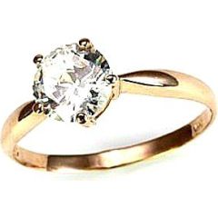 Золотое кольцо #1100010(Au-R)_CZ, Красное Золото 585°, Цирконы, Размер: 17, 1.52 гр.