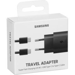 Samsung EP-TA800XBEGWW lādētājs ar USB-C kabeli / 3A / 25W / melns