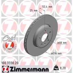 Zimmermann Bremžu disks 100.3330.20