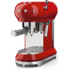 Smeg ECF01RDEU Red 50's Style Aesthetic Espresso Manual Coffee Machine