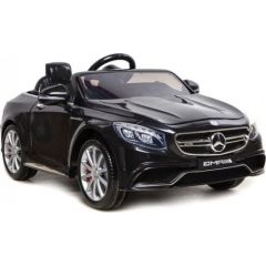 Lean Cars  Mercedes S63 AMG melns lakots Elektromobilis bērniem