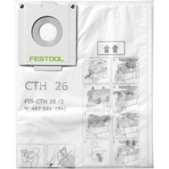 Auduma putekļu maiss putekļsūcējam Festool FIS-CTH 48/3; 3 gab.