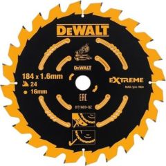 Griešanas disks DeWalt; 184x1,6x16,0 mm; Z24; 7°