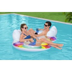 Double Inflatable Swimming Ring 186 x 116 cm Rainbow Bestway 43648