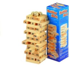Import Leantoys 54pcs Wooden Tumbling Tower Blocks Game+Dice
