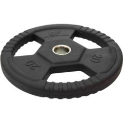 Svaru disks ar gumijas apvalku un rokturiem Bauer Fitness Premium 20kg AC-1496