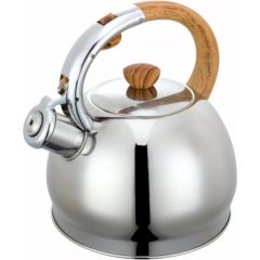 Kinghoff Tējkanna ar svilpi, 2l. Koka apdares rokturis. Tējkannas (ar svilpi)