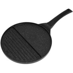 Kinghoff Kinghof, "Bipartite" panna, alumīnijs, melns marmors Ø27cm Pannas