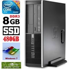 HP 8100 Elite SFF i5-650 8GB 480SSD GT1030 2GB DVD WIN7Pro