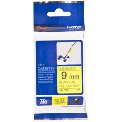BROTHER TZEFX621 9 BLACK ON YELLOW FLEX Tintes printeru izejmateriāli