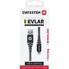 Swissten Kevlar Провод USB / Lightning 1.5m / 60w